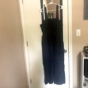 Target Size L Navy Long Zip Up Overalls w/ Pockets